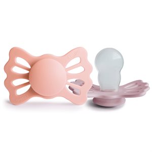 FRIGG Lucky - Symmetrical Silicone 2-Pack Pacifiers - Pretty in Peach/Primrose - Size 2